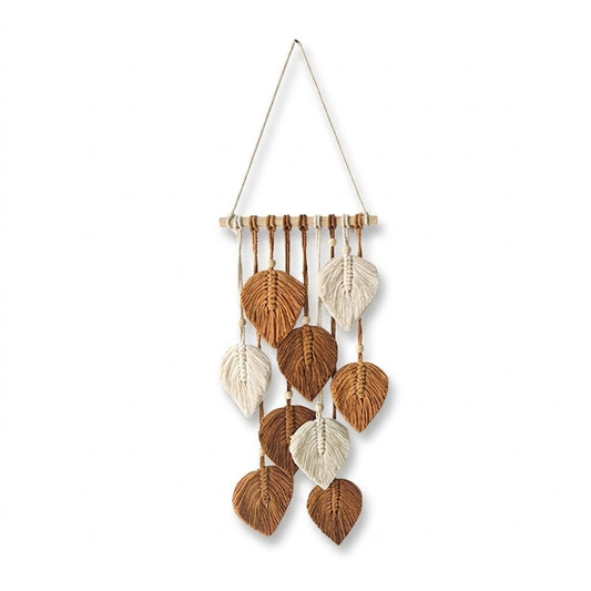 Handwoven Macrame Leaf Tapestry