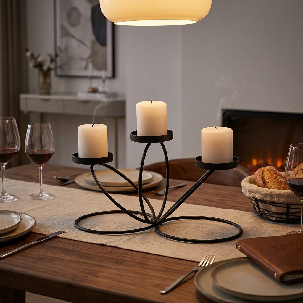 3-Head Metal Candle Holder