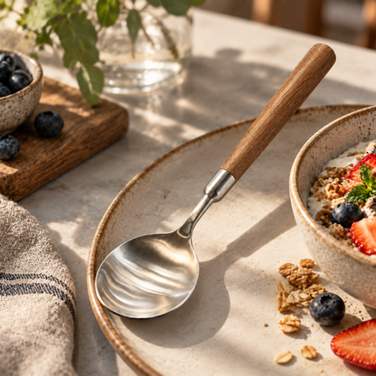 Faux-Wood Vintage Round Spoon Set